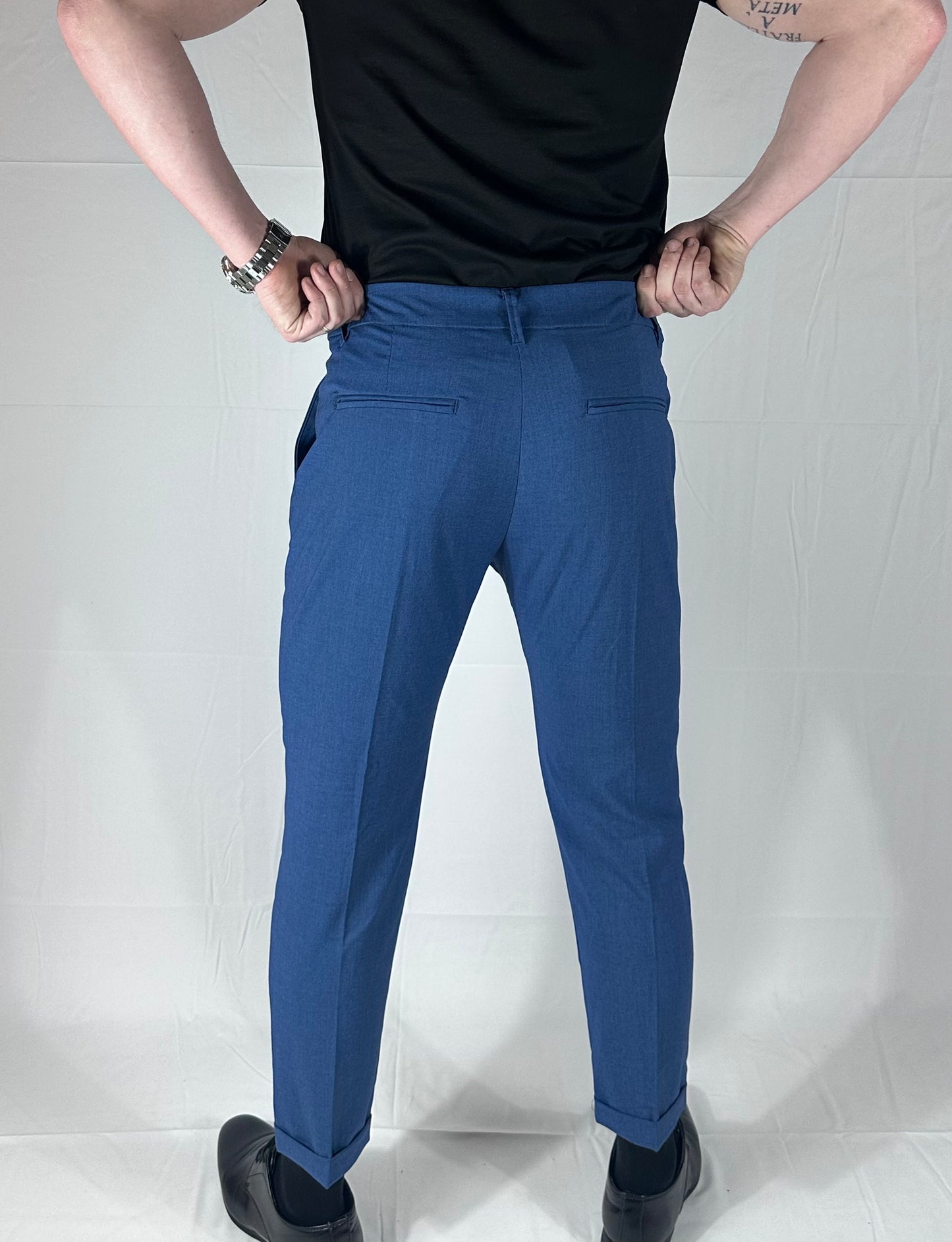 REVERSE — Cuffed Tailored Pants BLU | 🇮🇹