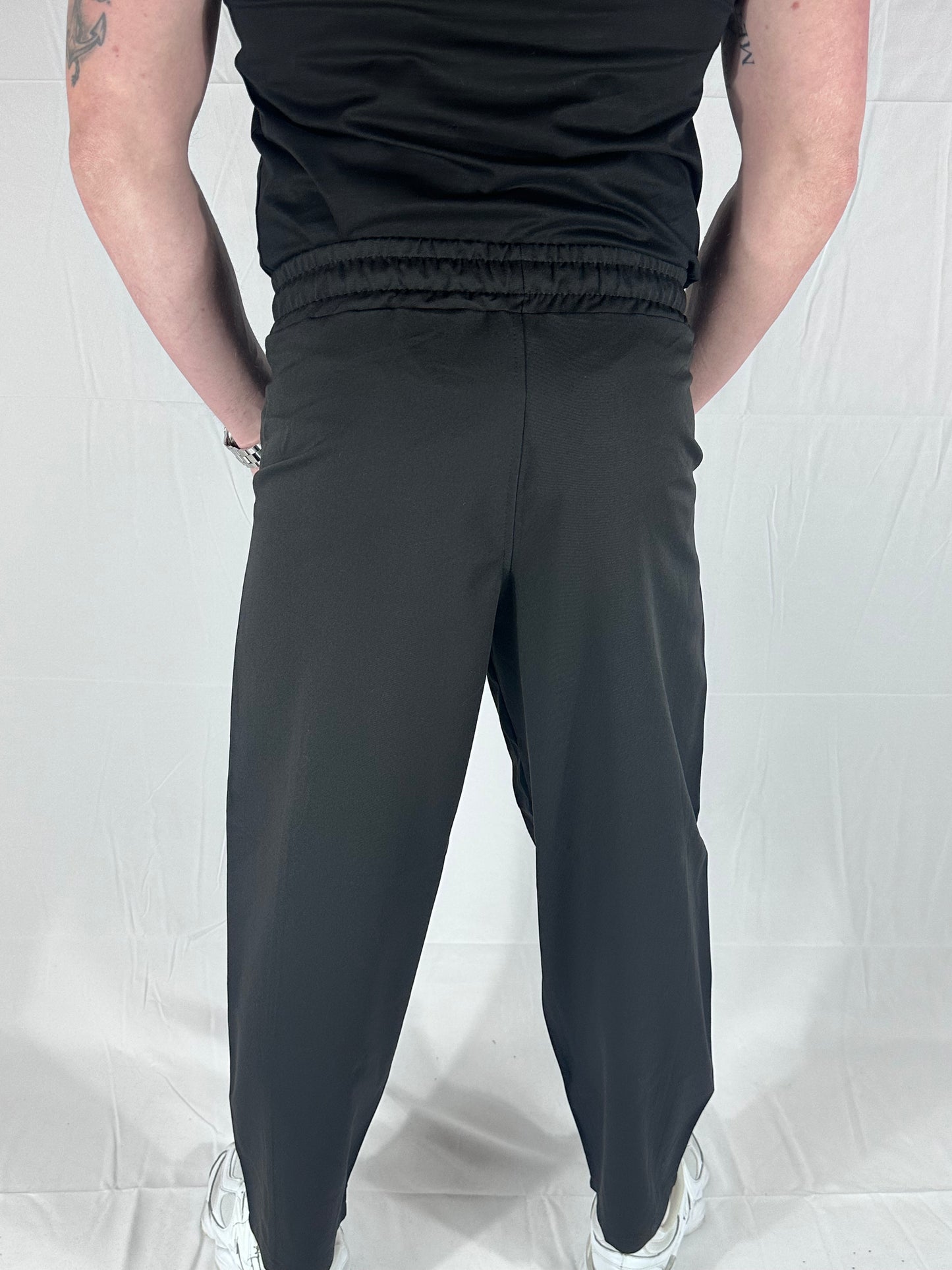 RELAXED Pantalone LACCIO Strutturato NERO 🇮🇹