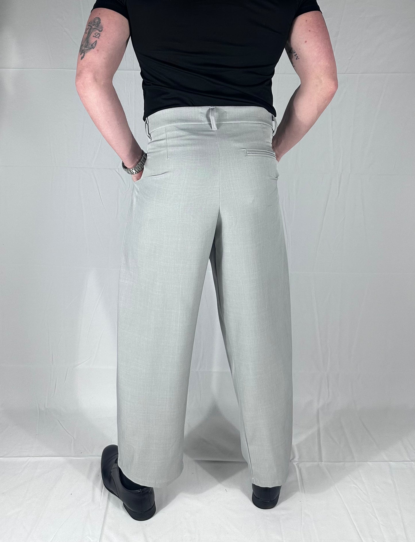 SARTORIA — PANTALONE DOPPIA ABBOTTONATURA GRIGIO|🇮🇹