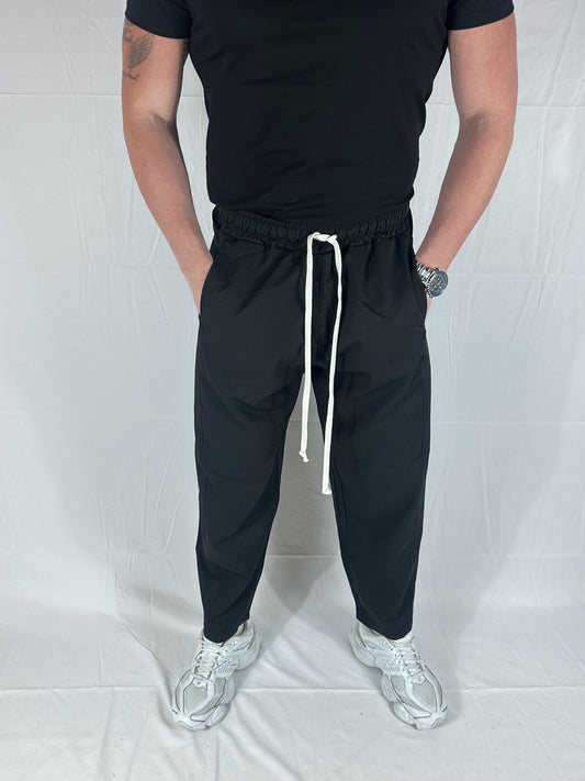 RELAXED Pantalone LACCIO Strutturato NERO 🇮🇹