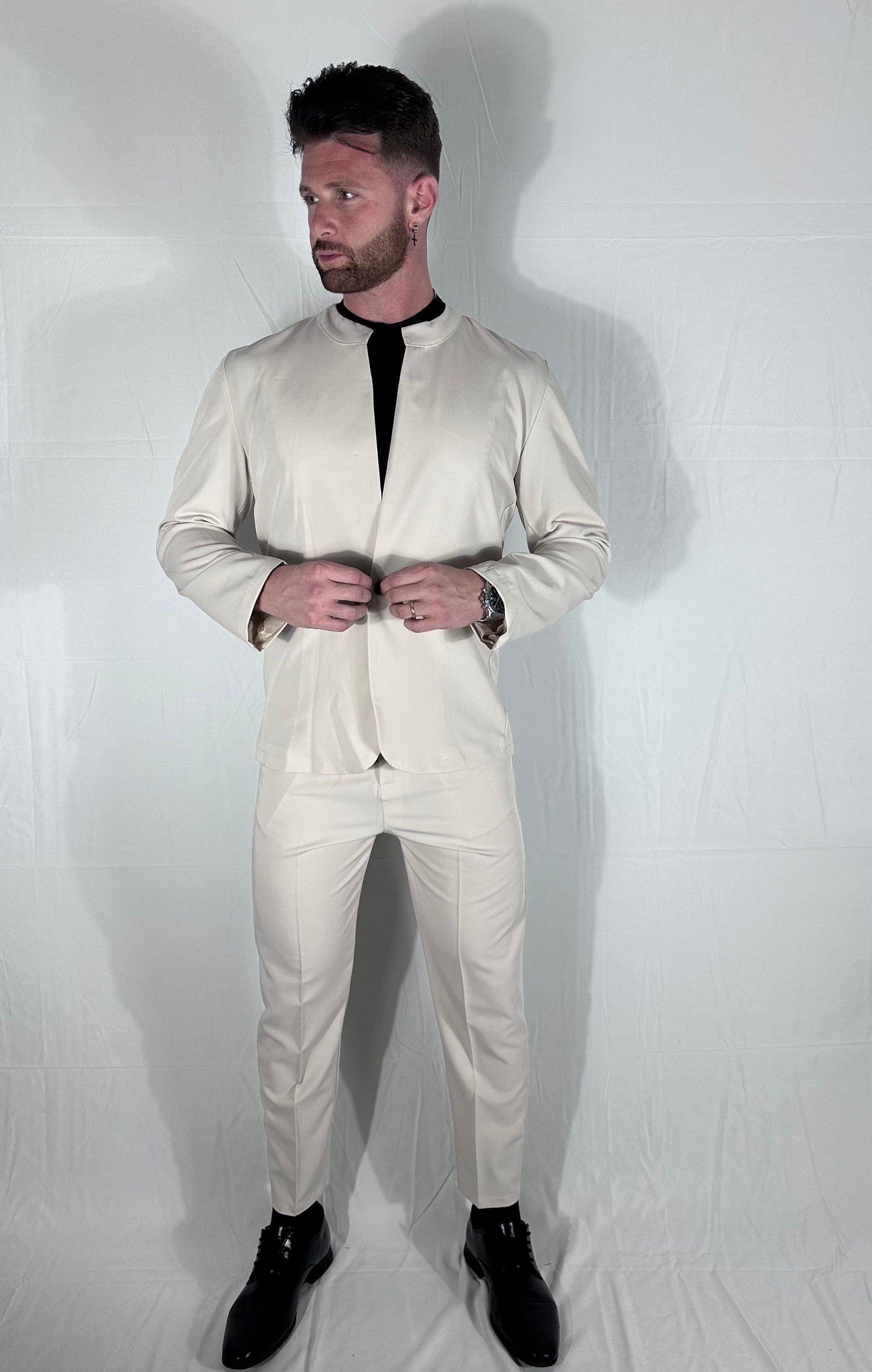 COREAN SUIT – ABITO MONOBOTTONE COLLO COREANO 🇮🇹