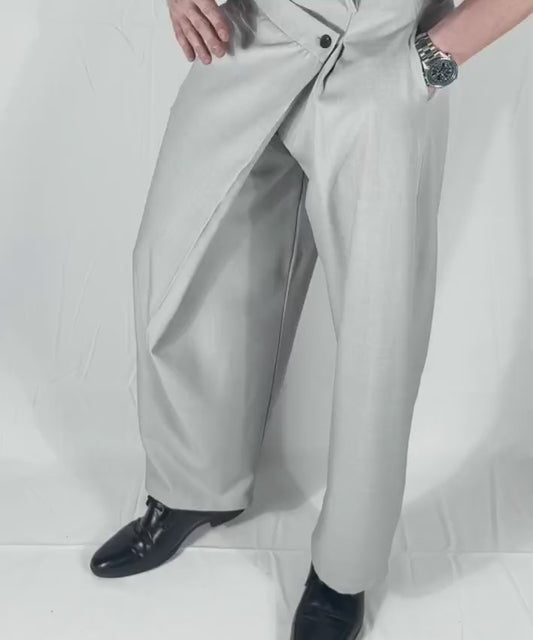 SARTORIA — PANTALONE DOPPIA ABBOTTONATURA GRIGIO|🇮🇹