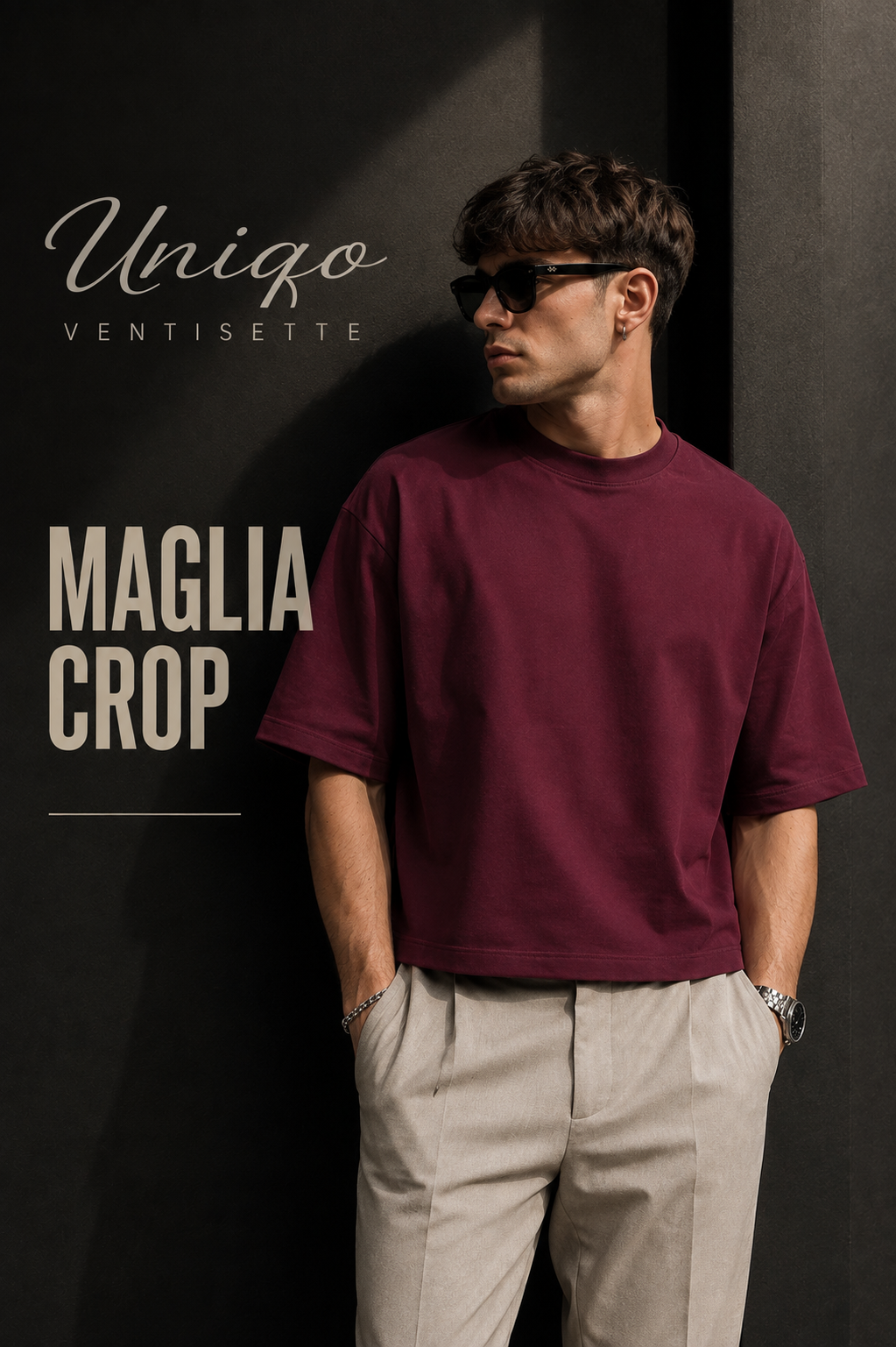 ARCHITETTURA — Maglia Crop VINO 🇮🇹