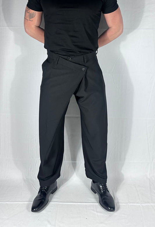 SARTORIA — PANTALONE DOPPIA ABBOTTONATURA  NERO 🇮🇹