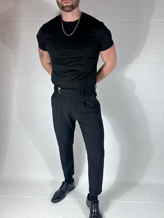REVERSE — Cuffed Tailored Pants NERO | 🇮🇹