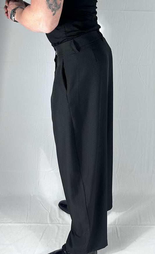 SARTORIA — PANTALONE DOPPIA ABBOTTONATURA  NERO 🇮🇹