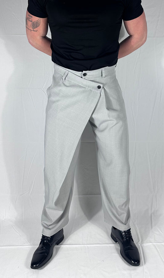 SARTORIA — PANTALONE DOPPIA ABBOTTONATURA GRIGIO|🇮🇹