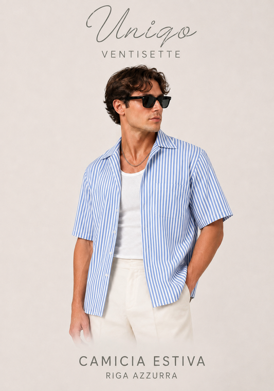RITMO CROP SHIRT – CAMICIA CORTA  OVERSIZE A RIGHE  🇮🇹
