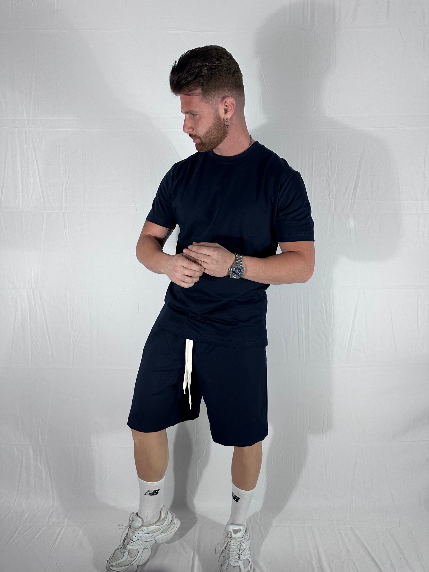 MATCH – SET COORDINATO IN COTONE BLU  🇮🇹