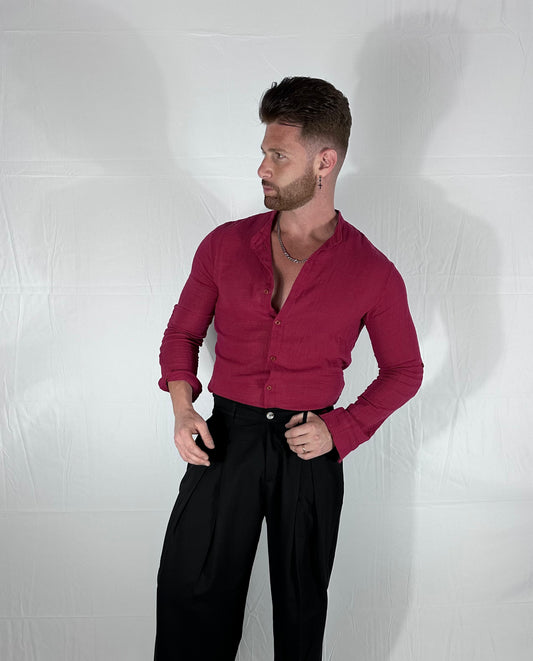 COREAN LINEN – CAMICIA 100% COTONE SLIM FIT INDIA 🇮🇹