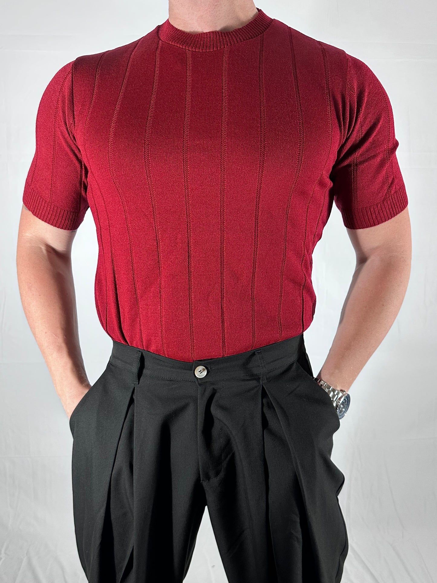 FILO BORDEAUX – T-SHIRT IN MAGLIA 🇮🇹