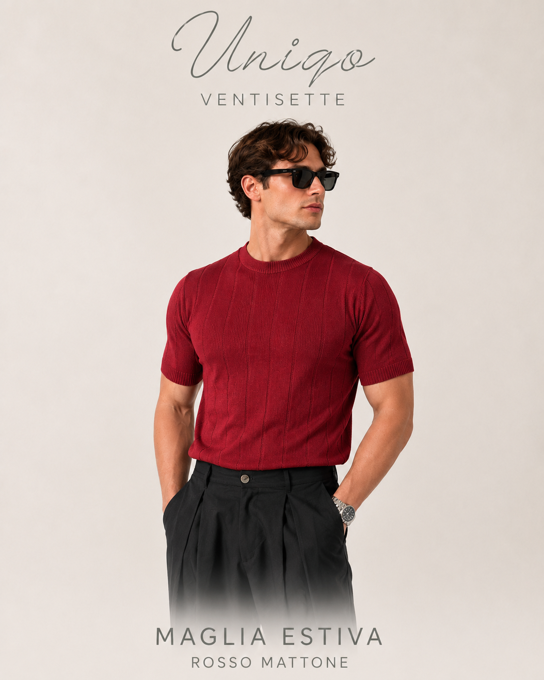 FILO BORDEAUX – T-SHIRT IN MAGLIA 🇮🇹