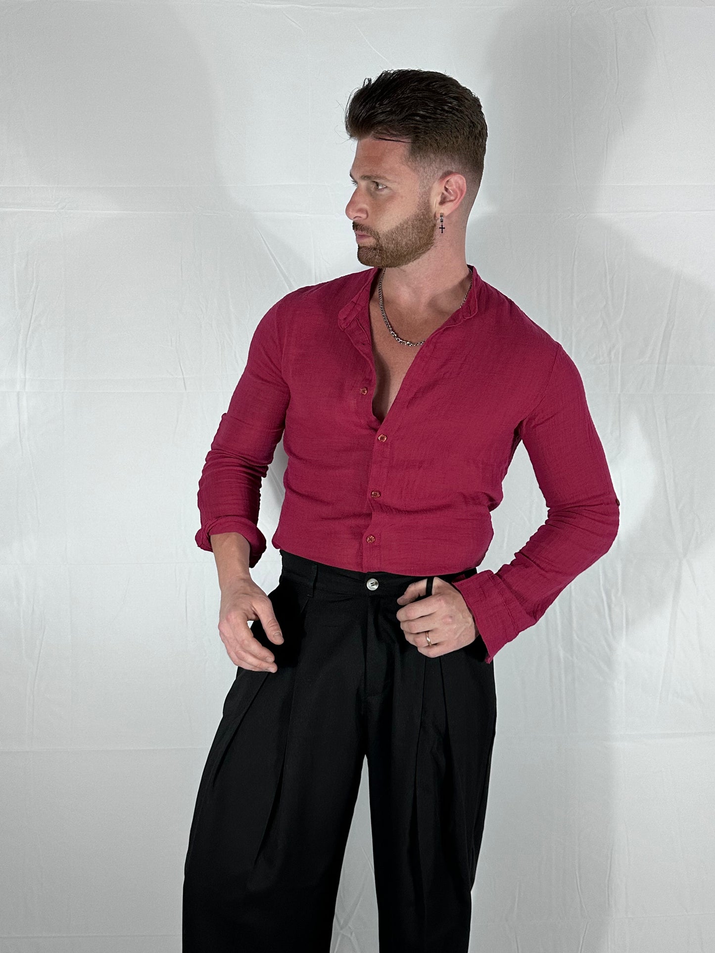 COREAN LINEN – CAMICIA 100% COTONE SLIM FIT INDIA 🇮🇹