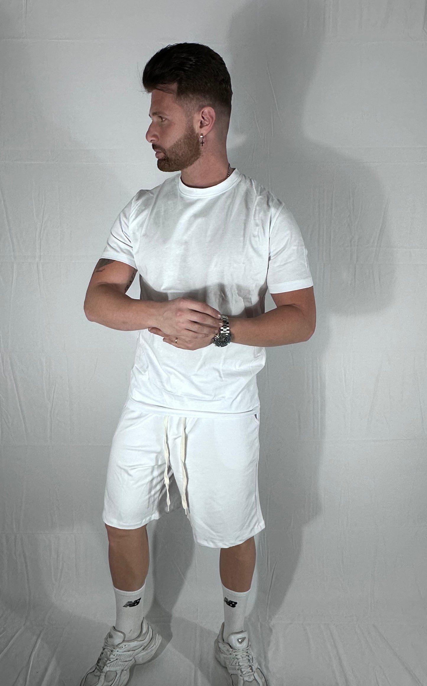 MATCH – SET COORDINATO IN COTONE BIANCO  🇮🇹