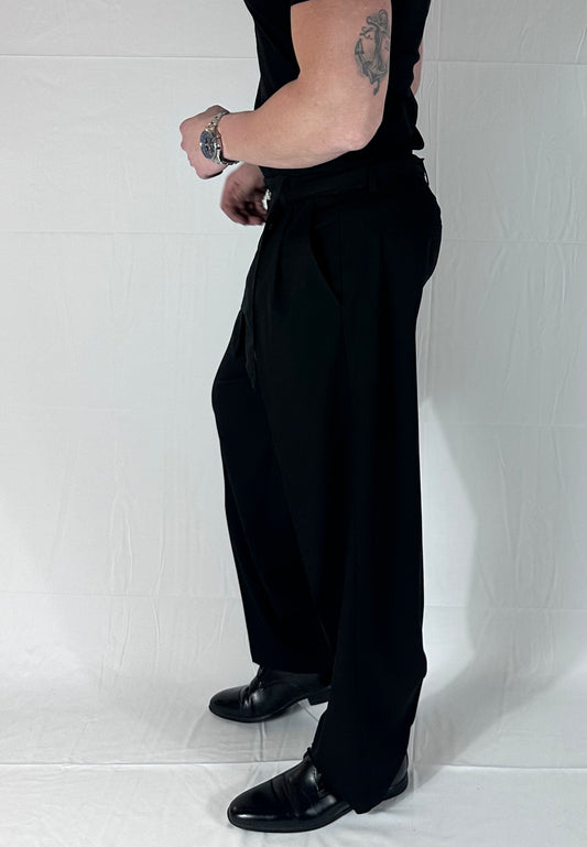 LEGAME —PANTALONE CON LACCIO RIMOVIBILE NERO |🇮🇹