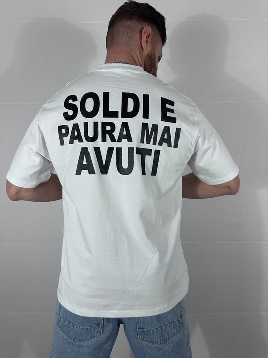 UNIQO27| MANIFESTO - MAGLIA "Soldi e paura mai avuti". oversize 🇮🇹