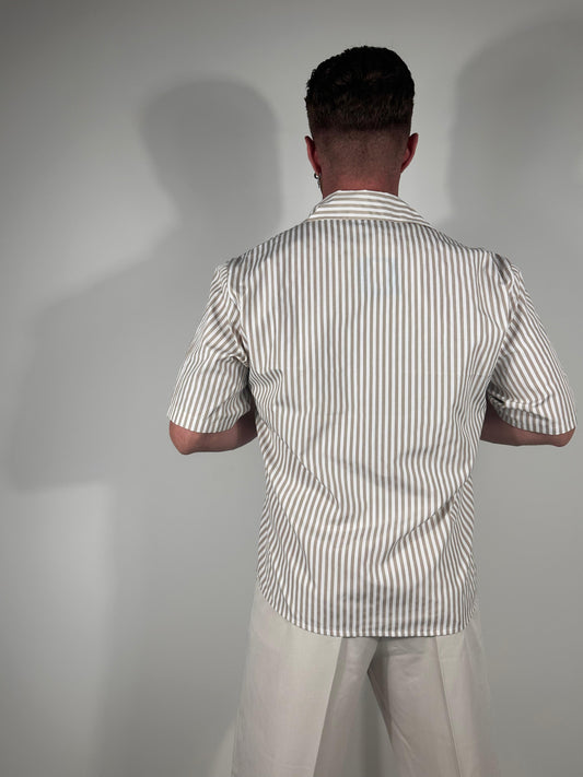 RITMO CROP SHIRT – CAMICIA CORTA  OVERSIZE A RIGHE  🇮🇹