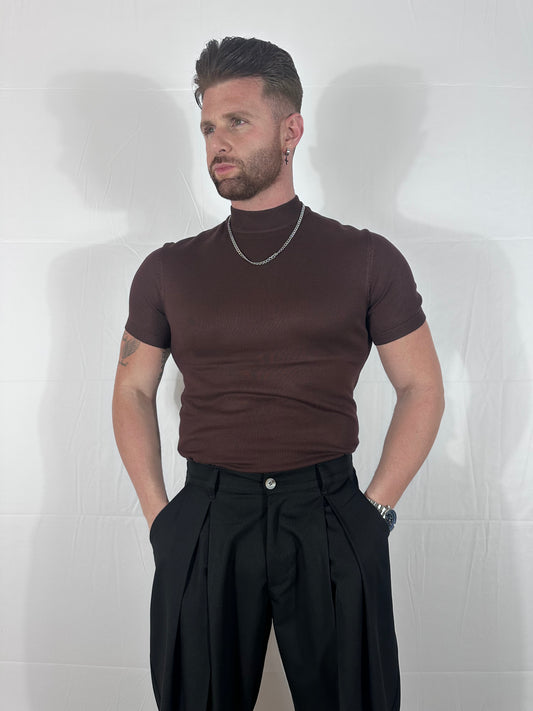 TATTILE | Maglia  Collo Alto MARRONE